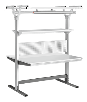 Рабочее место антистатическое островное со светодиодным светильником VIKING Альянс АЛ-О-С2-18-7 ESD