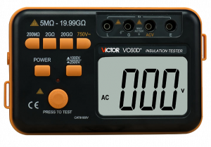 Измеритель сопротивления изоляции (мегаомметр) Victor VC60D+