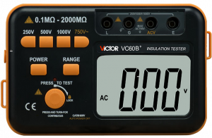 Измеритель сопротивления изоляции (мегаомметр) Victor VC60B+