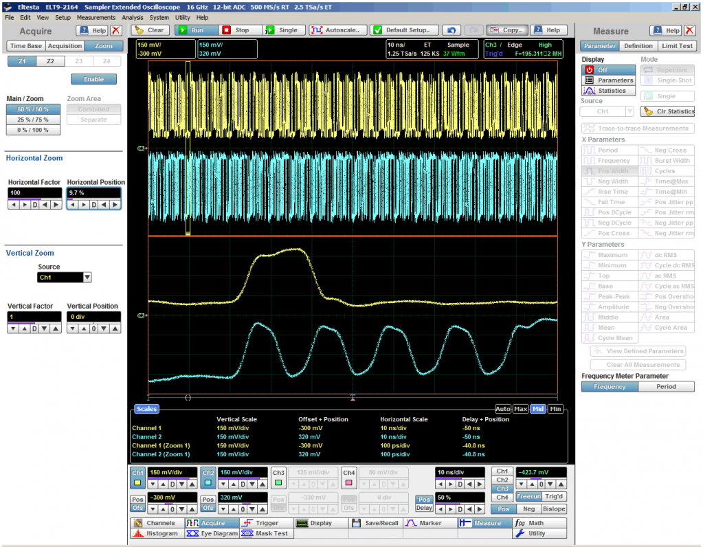 Рис. 21. Одновременное отображение двух нерастянутых и растянутых в 100 раз ПСП сигналов.png