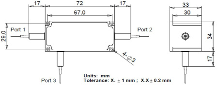 Циркулятор оптический многомодовый HAPHIT FMCR 750 - 850 нм
