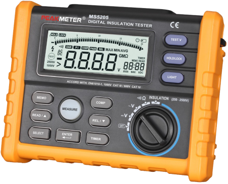 Измеритель сопротивления изоляции (мегаомметр) PeakMeter MS5205