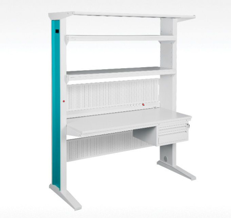 Рабочее место антистатическое в комплекте с левосторонним электроблоком VIKING Гамма ГМ-18-7/Л ESD