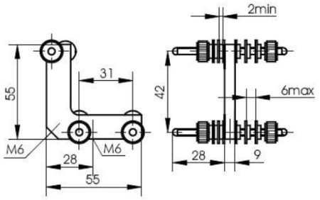 Держатель фильтров Standa 4FH57, от 2 мм до 6 мм