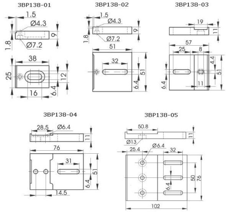 Пластина крепежная Standa 3BP138-03
