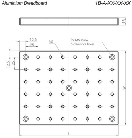 Плита оптическая алюминиевая Standa 1B-A-15-20-015-BL