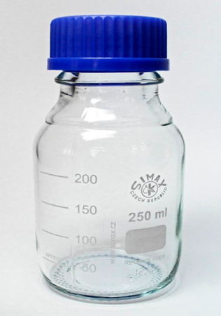 Сосуд 250 мл с делениями и крышкой GL45 Эконова S250GL45M