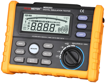 Измеритель сопротивления изоляции (мегаомметр) PeakMeter MS5203